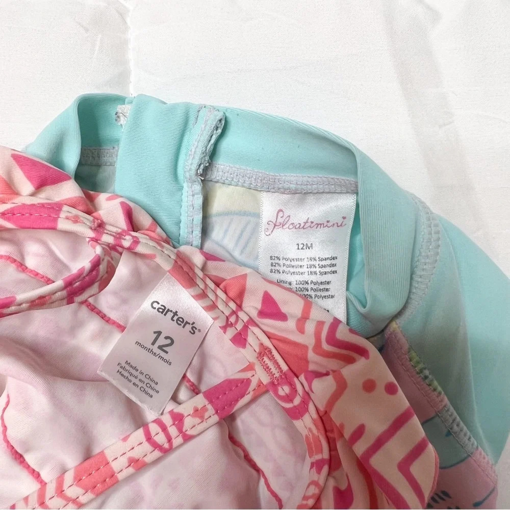 Bundle of 2 Baby Girl 9-12 Month One Piece Swimsuits - Picture 6 of 6